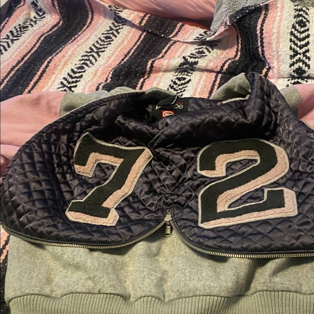 Gray and Pink Varsity Jacket - Picture 7 of 10